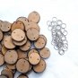 40Pcs Round Laser Engraving Wooden Slices Sheet With 40 Iron Loop Set For Birthday Reminder DIY Hang