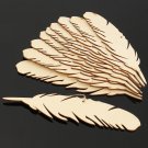 10pcs Laser Engraving MDF Feather Wooden Slices Diy Craft Laser Manufacturing Room Wedding Decoratio