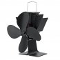 4 Blades Heat Powered Stove Fireplace Fan W/ Thermometer for Wood Log Burning Burner Stove