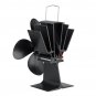 4 Blades Heat Powered Stove Fireplace Fan W/ Thermometer for Wood Log Burning Burner Stove