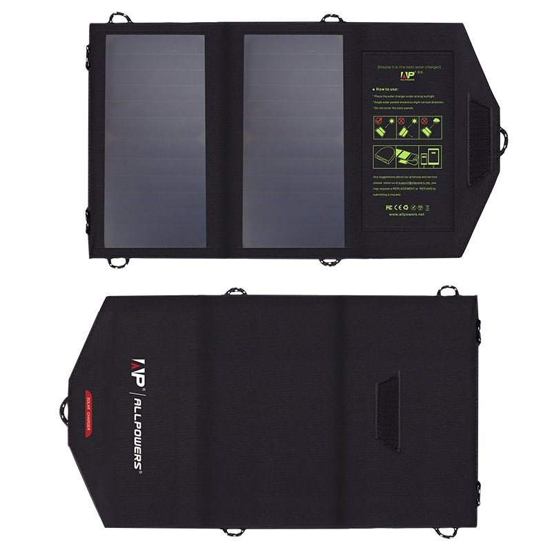 ALLPOWERS 5V 10W Portable Solar Charger Sun Power Solar Panel Power Bank Charger for Smartphone