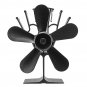 5 Blade Heat Self-Powered Stove Fan Wood Log Quiet Burner Fireplace Ecofan
