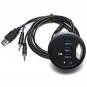 XDUH-334 4-Port USB 3.0 HUB External Stereo Audio Interface Sound Adapter Combo USB Charger