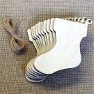 10Pcs Blank Christmas Stocking Wood Chip Sheet Hanging Tags Cutout Laser Engraving Wooden DIY