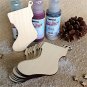 10Pcs Blank Christmas Stocking Wood Chip Sheet Hanging Tags Cutout Laser Engraving Wooden DIY
