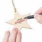 10Pcs Blank Star Shape Wood Chip Sheet Hanging Tags Cutouts Laser Engraving Wooden DIY Crafts