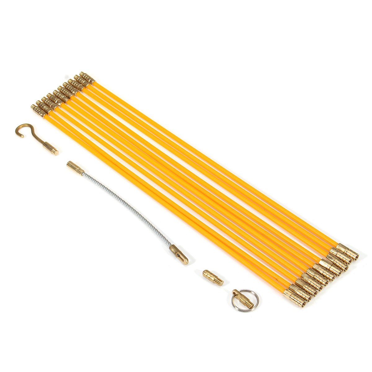 10Pcs Fiberglass Cable Puller Running Wire Cable Coaxial Electrical Pull Rods Fish Tape Kit