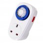 24 Hour Plug-in Mechanical Timer 16A Grounded Plug Timer Switch Socket UK 220V-240V