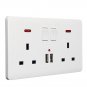 146 Type Dual USB Wall Socket Switch DC 5V/2.1A Electrical Plugs Sockets Wall UK Socket Plate