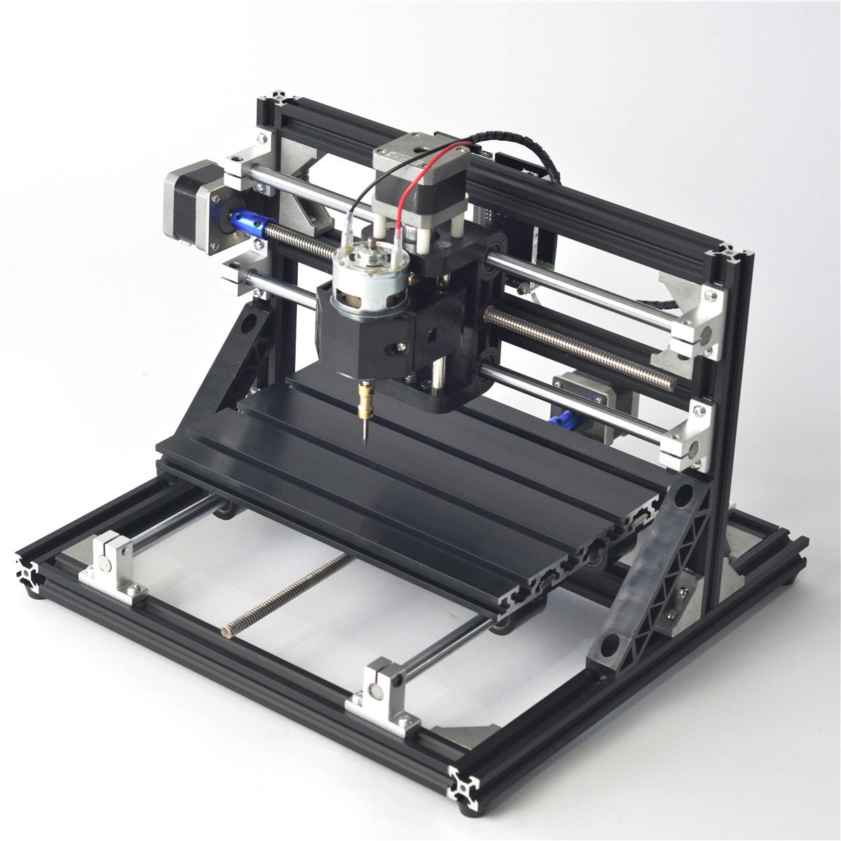 Black 2418 3 Axis Movable CNC Router Wood Engraver Milling Engraving Machine w/ 2500mW Laser Module