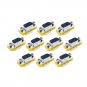 10Pcs DB9 Mini Gender Changer Adapter Male to Male Plug Adapter Connecters