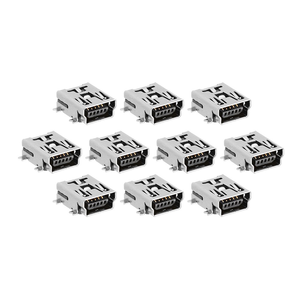 10Pcs Mini 5pin 180 Degree USB Female Socket Connector Charging Socket USB Socket Interface