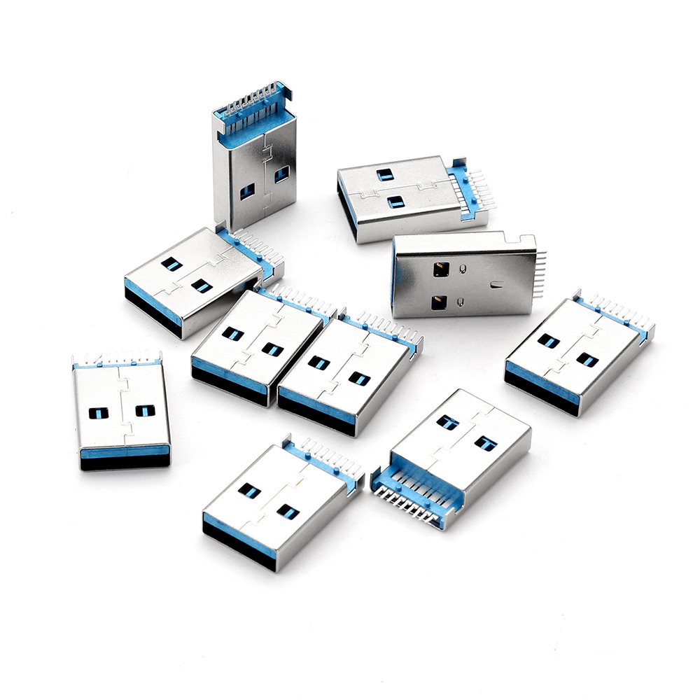 10pcs 180 Degree USB 3.0 Type A female Socket Connector SMT Charging Socket Plug Connector
