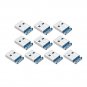 10pcs 180 Degree USB 3.0 Type A female Socket Connector SMT Charging Socket Plug Connector