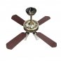 36Inch Antique Ceiling Fan with 3 Lights AC110-240V 4 Wooden Blades with Romote Control 3 Speeds