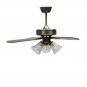 36Inch Antique Ceiling Fan with 3 Lights AC110-240V 4 Wooden Blades with Romote Control 3 Speeds