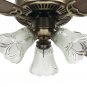 36Inch Antique Ceiling Fan with 3 Lights AC110-240V 4 Wooden Blades with Romote Control 3 Speeds