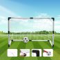 2 Mini Set Football Soccer Goal Post Net + Ball + Pump Kids Outdoor Sport Training