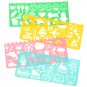 4pcs Plastic Art Graphics Drawing Stencil Template Ruler For Students Children
