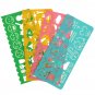 4pcs Plastic Art Graphics Drawing Stencil Template Ruler For Students Children