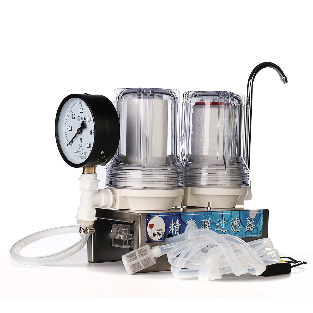 5 Inch Double Band Pressure Gauge Alcohol Dense Bacteria Removal Filter