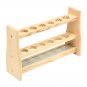 6 Holes Test Tube Rack Testing Tubes Clip Holder Stand Dropper Wood Lab Supplies