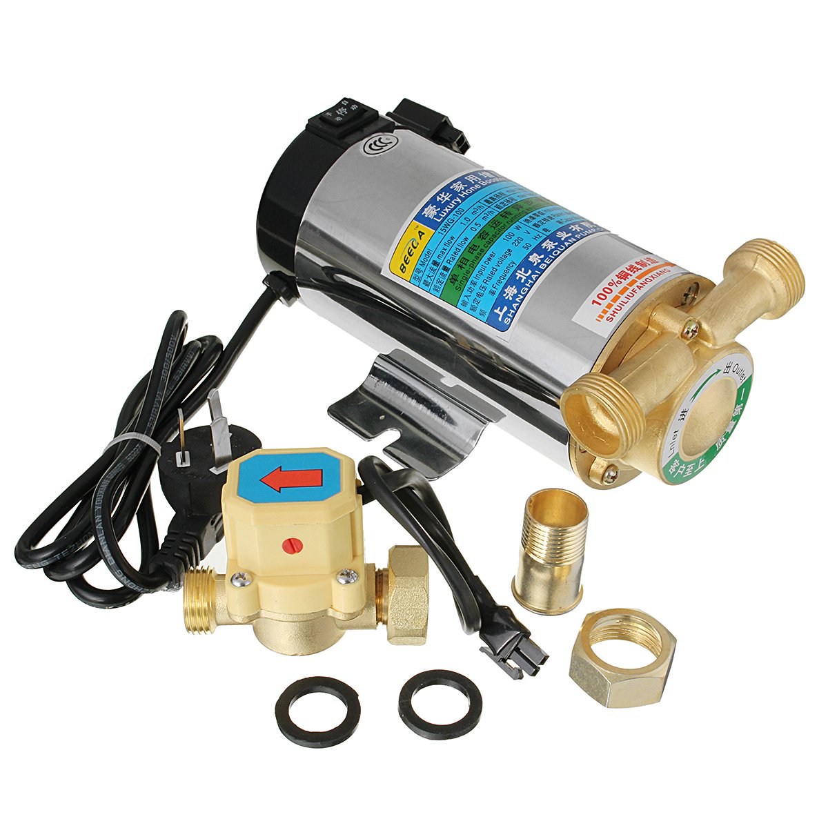 100W Stainless Automatic Home Shower Washing Machine Water Booster Pump