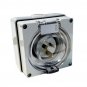 10A 250V IP66 Power Inlet Surface Mount Industrial Appliance Caravan IP66 3 Flat Pin Socket