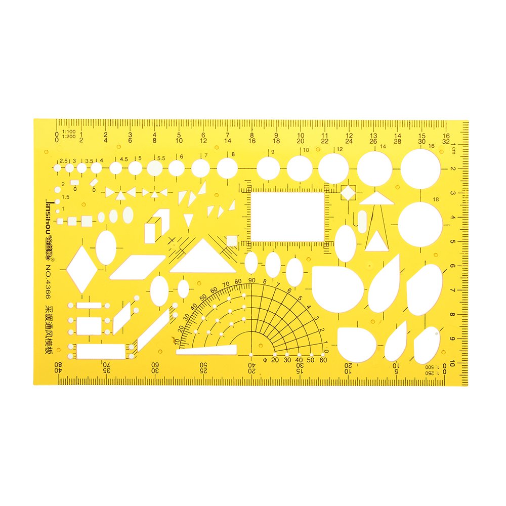 Heating Ventilation Air Conditioning Drafting Design Drawing Template KT Soft Plastifc Ruler Stencil