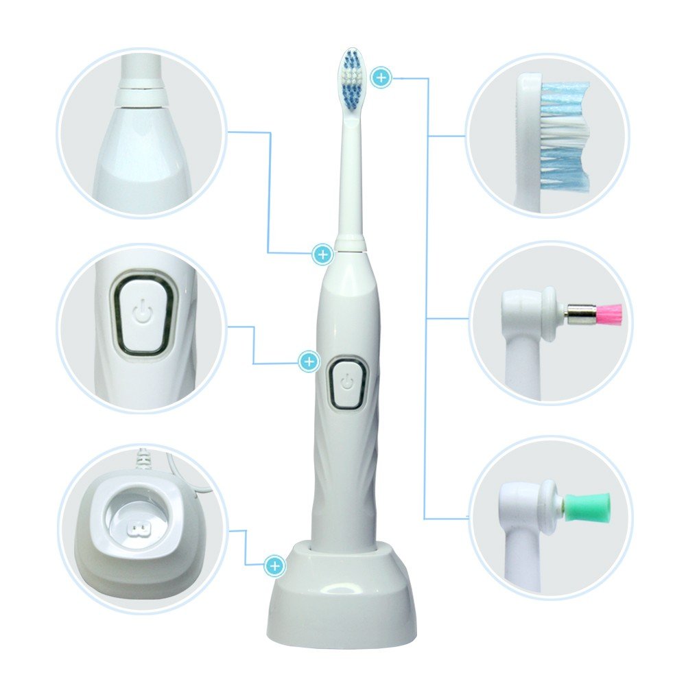 Electric Toothbrush and Teeth Whitening Polisher with High Frequency