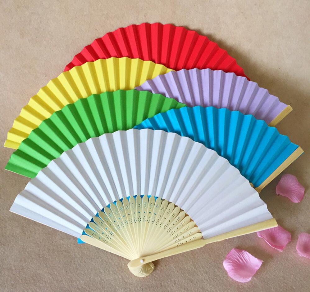 white paper fans wedding souvenir folding fans hand fans paper bamboo fan