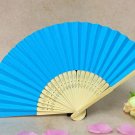 blue high quality wedding paper bamboo folding fans cheap hand fans folding fans