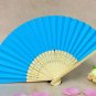 blue high quality wedding paper bamboo folding fans cheap hand fans folding fans
