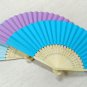 blue high quality wedding paper bamboo folding fans cheap hand fans folding fans