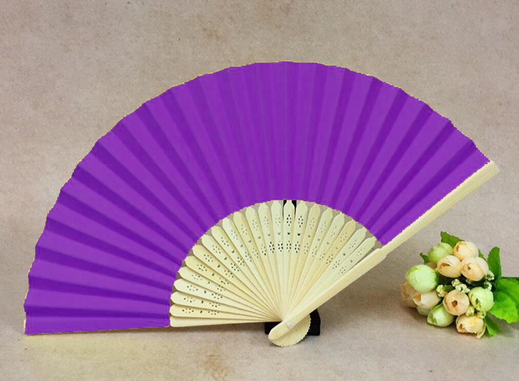 purple bamboo hand fans wedding paper folding hand fans quality gifts