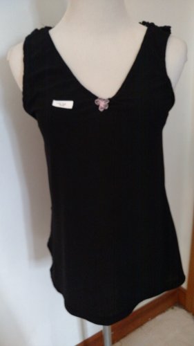 Black on Black Crochet Back Tank Top