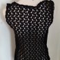 Black on Black Crochet Back Tank Top