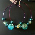 Crackle Bead Hoop Earrings