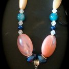 Blue Glass Charm Necklace