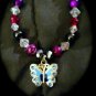 Blue Butterfly Charm Necklace