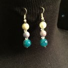 White & Blue Glow Bead Earrings
