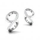 0.07 Ct Cruz Muzzle Earring  with Pave Setting 14kt White gold 2.500 gm