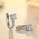 0.50 Carat Round Diamond Solitaire Earrings Stud 18KT White Gold
