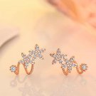 0.40 Carat Cross Studded Round Diamond Earring 18k Yellow Gold