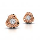 0.02 Ct Single Solitire Peach Blossom Earring with bazel Setting 14kt Rose gold