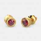 1.000 carat ruby studded earring in 18kt yellow gold 1.700 gram