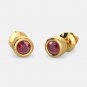 1.000 carat ruby studded earring in 18kt yellow gold 1.700 gram
