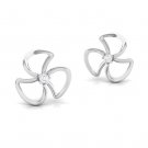 0.07 Carat Round Diamond Pave Setting Designer Flower shape earring back screw W
