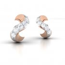 0.08 Ct Squeeze Diamond Earring with Pave Setting 14kt Rose gold 1.500gm