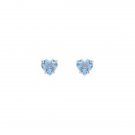 0.94 ct Silver and Aquamarine Ethnic Studs and Tops with Heart shaped 2.800 gms